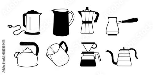 Coffee Set Illustration | Minimalist Doodle Vector for Café and Coffee-Themed Designs Coffee Set Illustration | Minimalist Doodle Vector for Café and Coffee-Themed Designs