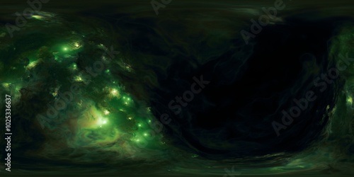 Wallpaper Mural High-resolution HDRi of distant galaxies and green swirling nebulae Torontodigital.ca