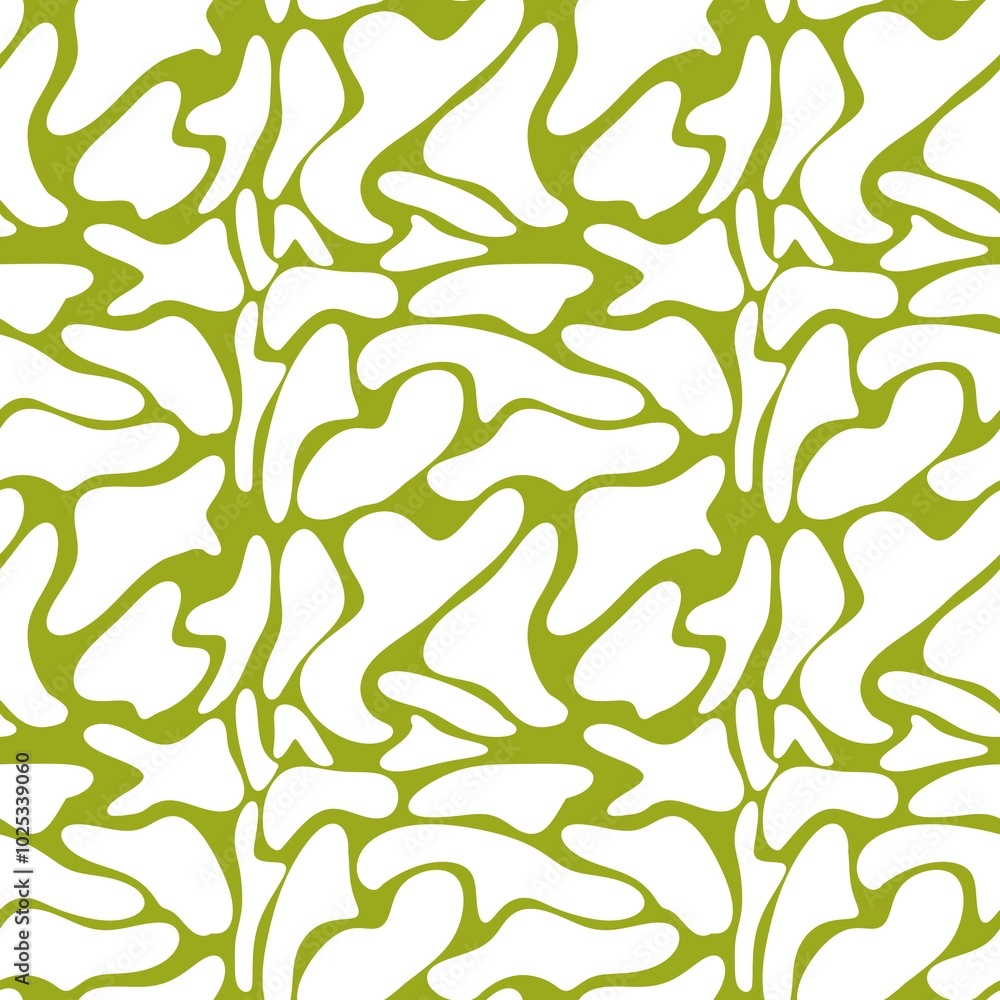 White Small Cow Pattern with Green Background White Small Cow Pattern with Green Background