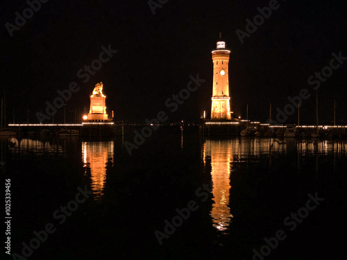 Canvas Print view night boat