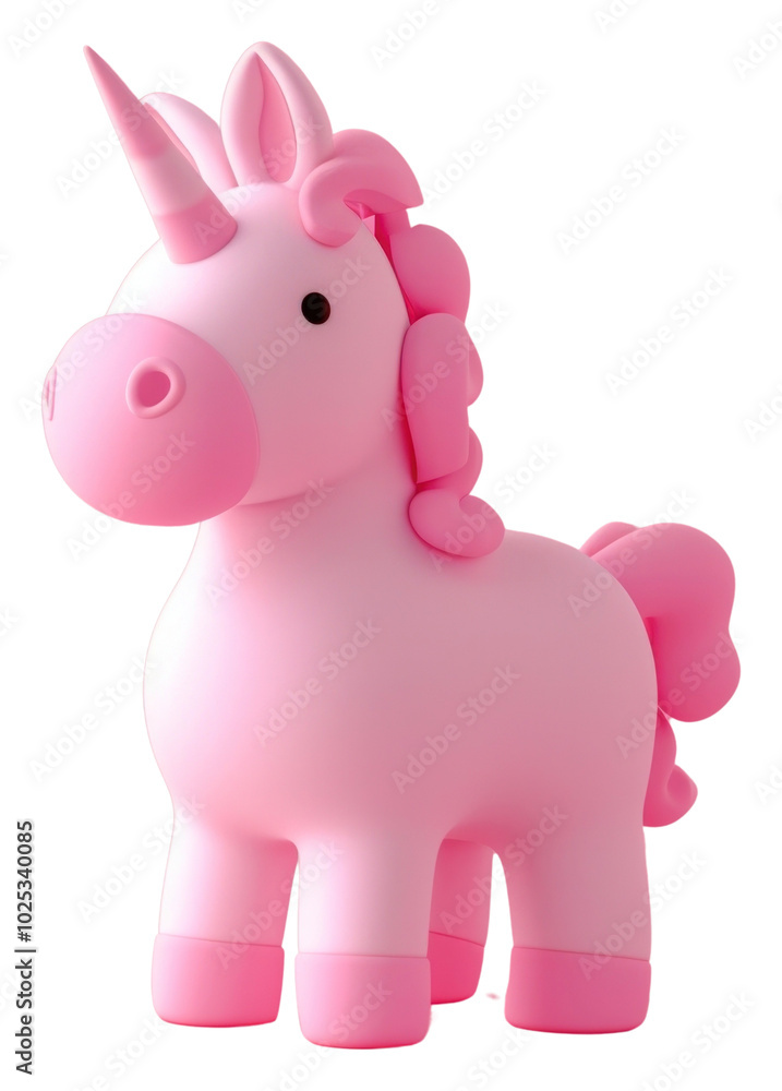 Naklejka premium PNG 3d render icon of minimalist cute unicorn figurine representation celebration.