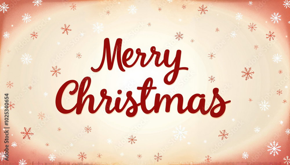 Merry Christmas greeting card with festive background and snowflakes Merry Christmas greeting card with festive background and snowflakes