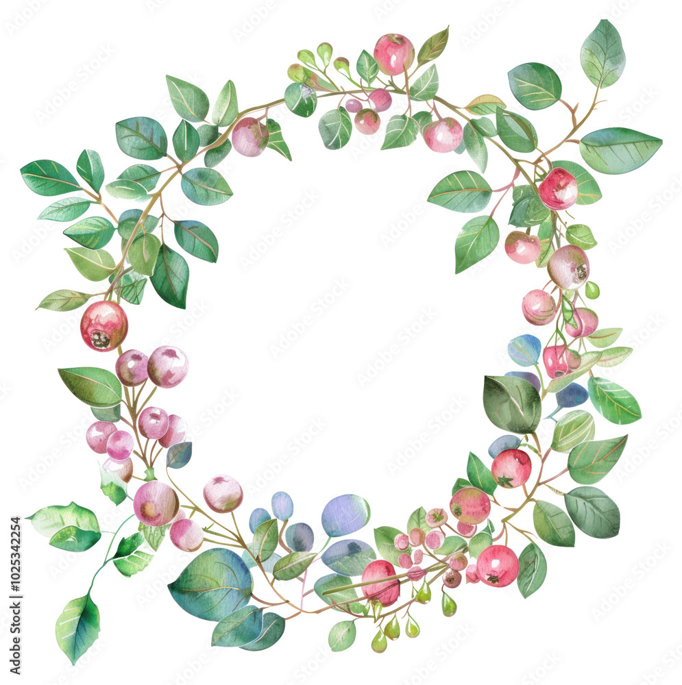 Fototapeta premium PNG Wreath plant berry freshness.