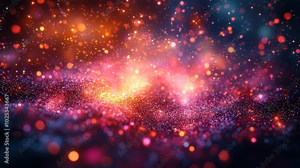 An abstract colorful background filled with sparkling lights and glittering particles, creating a visually stunning and vibrant scene. An abstract colorful background filled with sparkling lights and glittering particles, creating a visually stunning and vibrant scene.