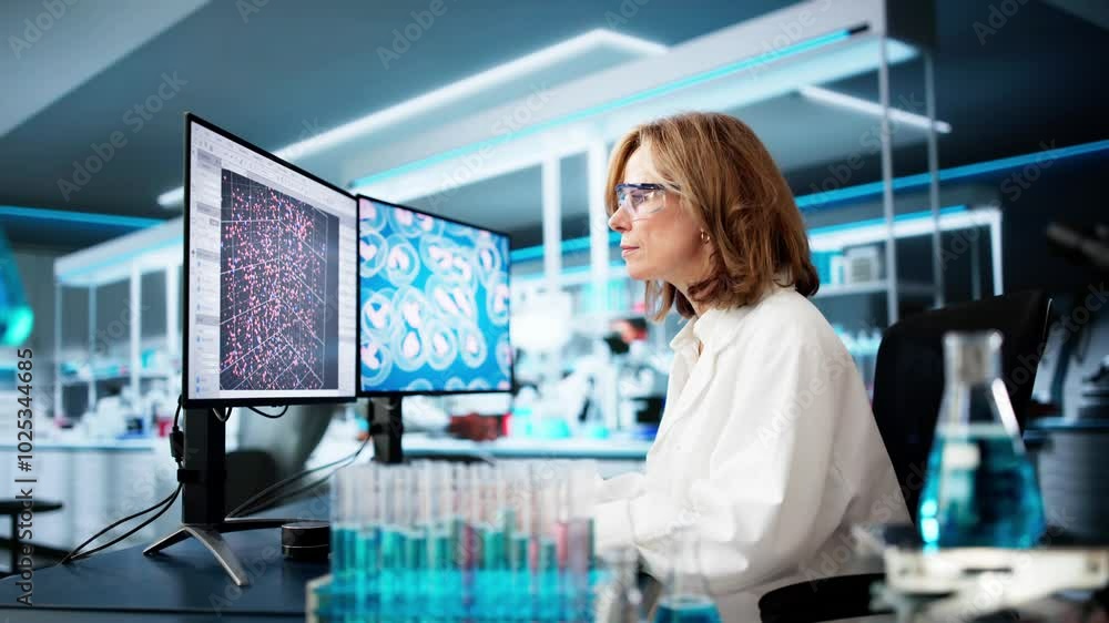 Research Lab Scientist Using Computer Research Lab Scientist Using Computer