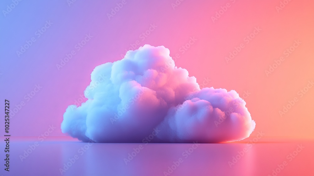 A large cloud with a pink and purple background A large cloud with a pink and purple background