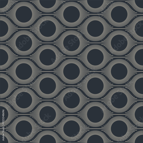 Art Deco Masculine Eye Ogee Seamless Vector Repeat Pattern