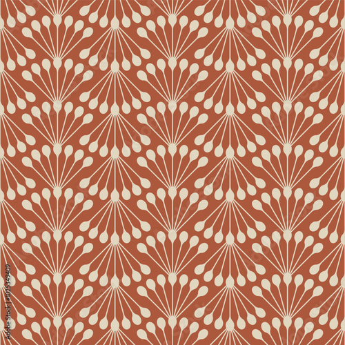 Vintage Fan Motif Seamless Vector Repeat Pattern