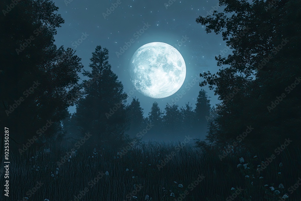 Naklejka premium big moon with generative ai