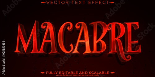 Halloween monster text effect, editable horror and scary text style