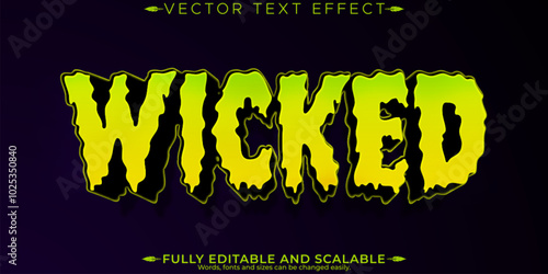 Halloween monster text effect, editable horror and scary text style