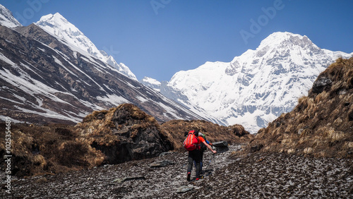 The landscape on the way to Annapurna Base Camp in Nepal