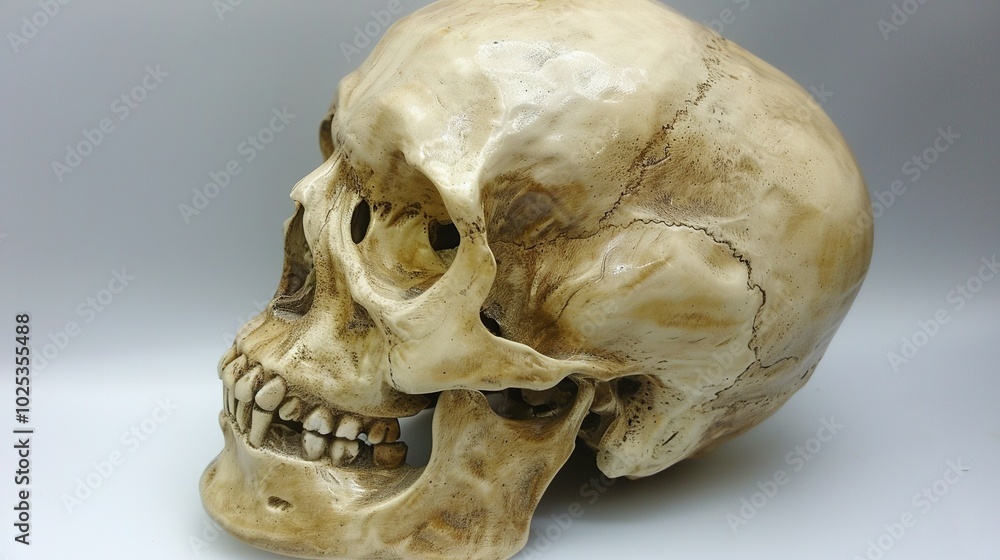 A Close-Up View of a Human Skull in Profile A Close-Up View of a Human Skull in Profile