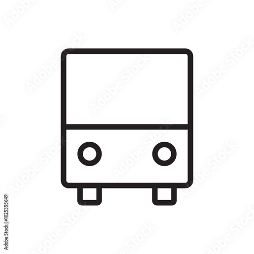 Bus icon Vector set outline