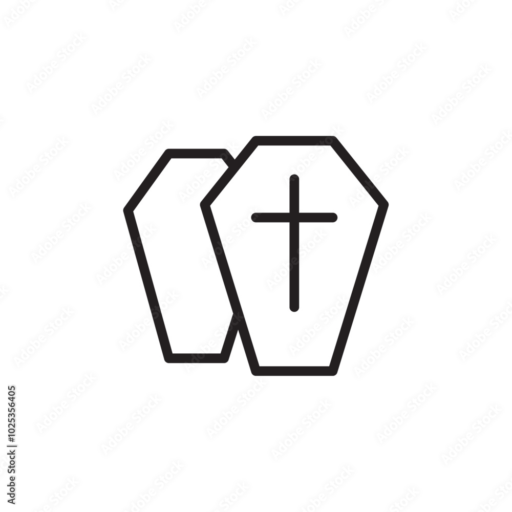 Coffin icon Vector set outline Coffin icon Vector set outline