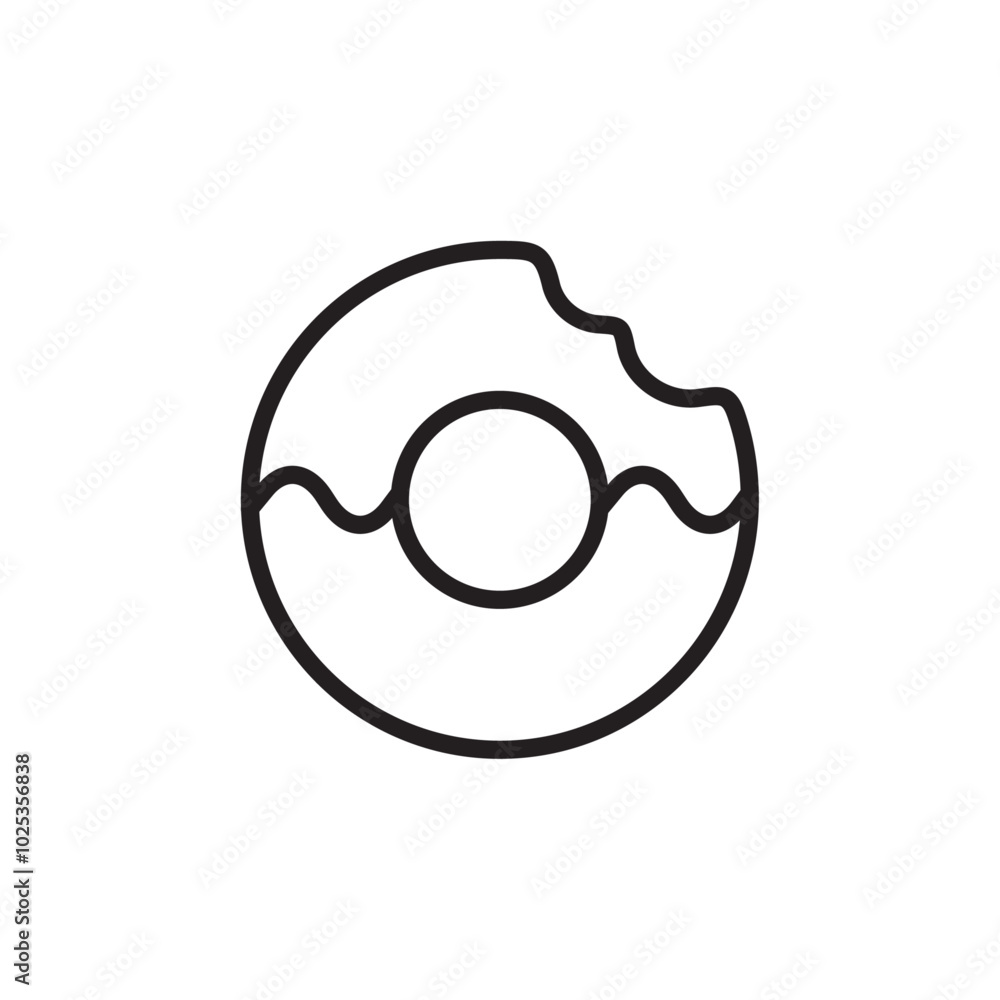 Donut icon Vector set outline Donut icon Vector set outline