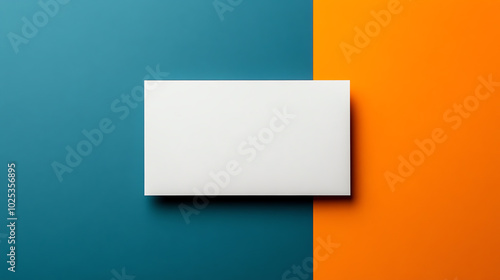 Minimalist blank business card mockup on a vibrant colored background, perfect for branding or design projects, showcasing a modern aesthetic.