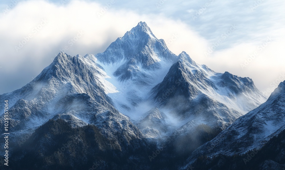 Mountain Peaks View of skyscrapers from a low angle, reverse Mountain Peaks View of skyscrapers from a low angle, reverse