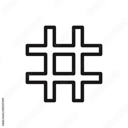 hashtag icon Vector set outline