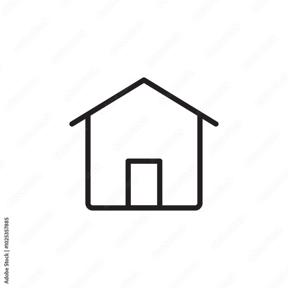 House icon Vector set outline House icon Vector set outline