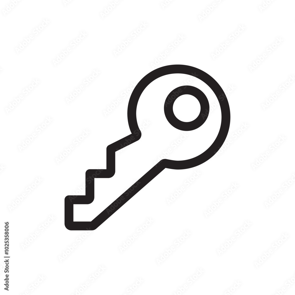 Key icon Vector set outline Key icon Vector set outline