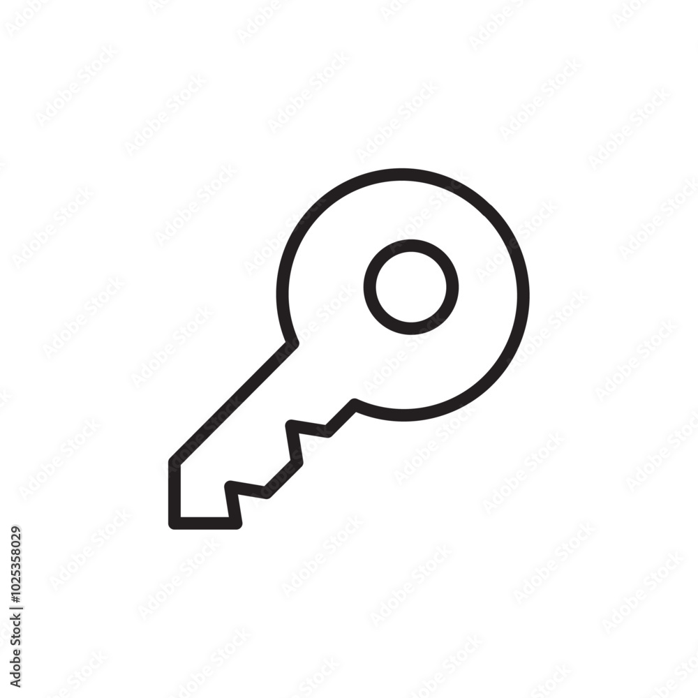 Key icon Vector set outline Key icon Vector set outline