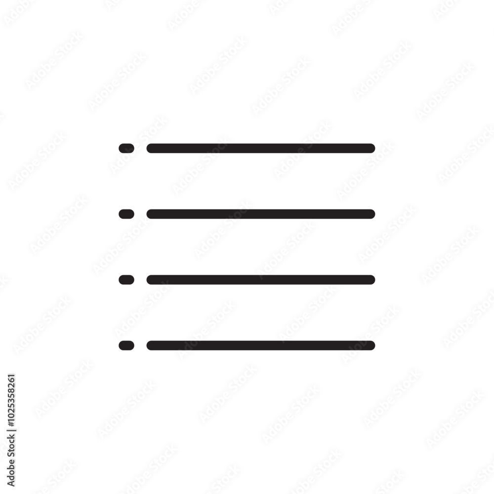 List icon Vector set outline