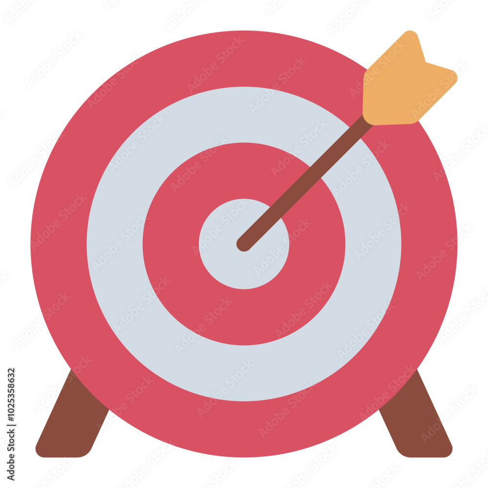 Arrow hitting the target icon. Represents aim and precision. Arrow hitting the target icon. Represents aim and precision.