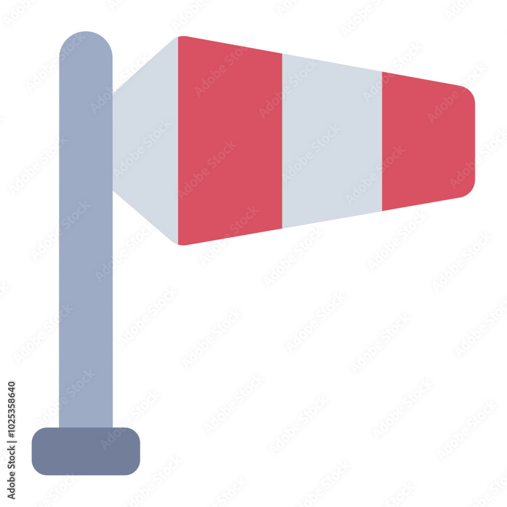 Fototapeta premium Windsock icon. Represents wind direction indicator for archery.