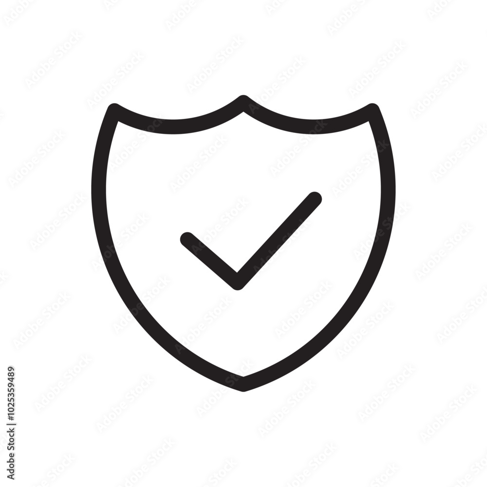 Shield check mark icon Vector set outline Shield check mark icon Vector set outline
