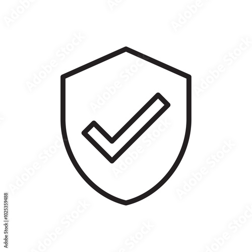 Shield check icon Vector set outline