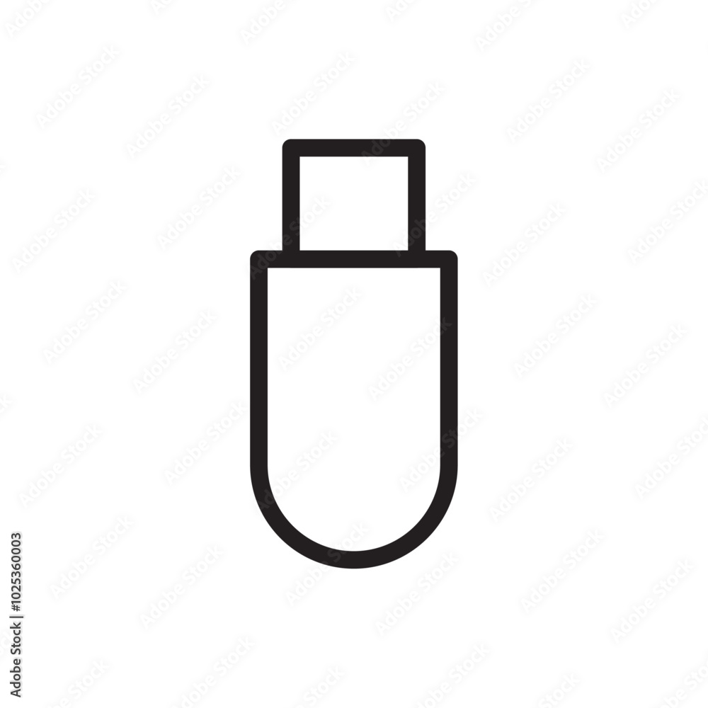 usb icon Vector set outline usb icon Vector set outline