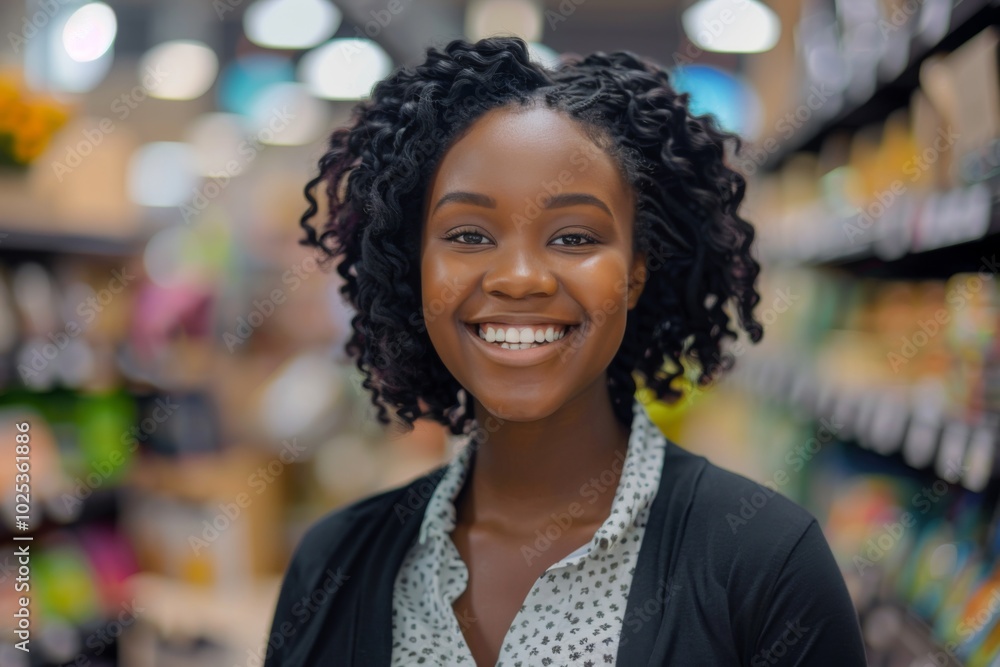 Young adult african american female retail sales associate Young adult african american female retail sales associate