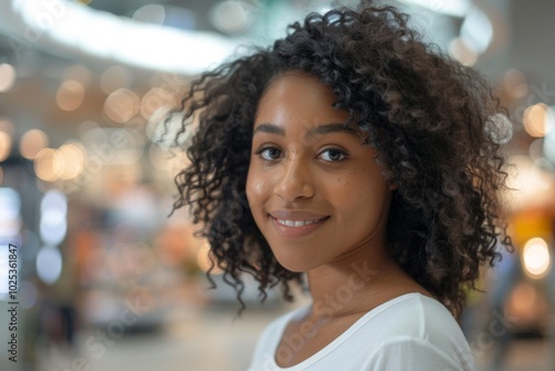 Young adult african american female retail sales associate