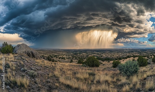 Panorama view of a rain squall approaching photo