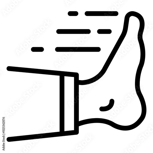 Karate foot kick used in martial arts training and competition.