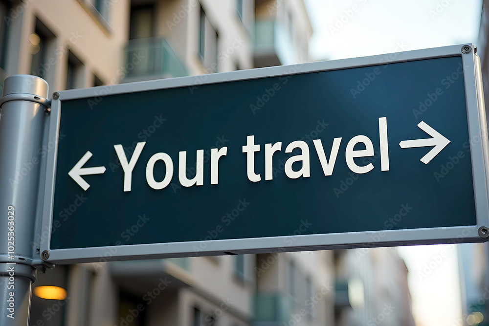 street sign in the city with the inscription your travel street sign in the city with the inscription your travel