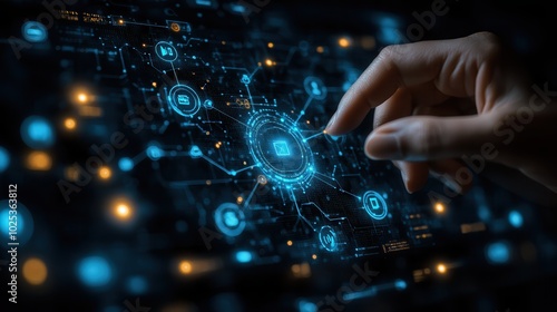 Digital Interface with Technology Interaction Concept