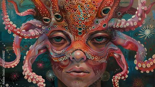 Surreal Octopus Mask: A Dreamlike Portrait