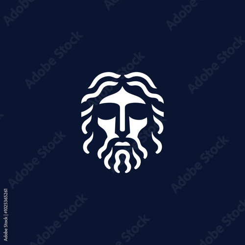 simple abstract zeus god greek face logo
