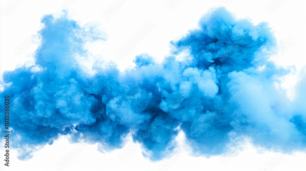 A blue smoke explosion border isolated A blue smoke explosion border isolated