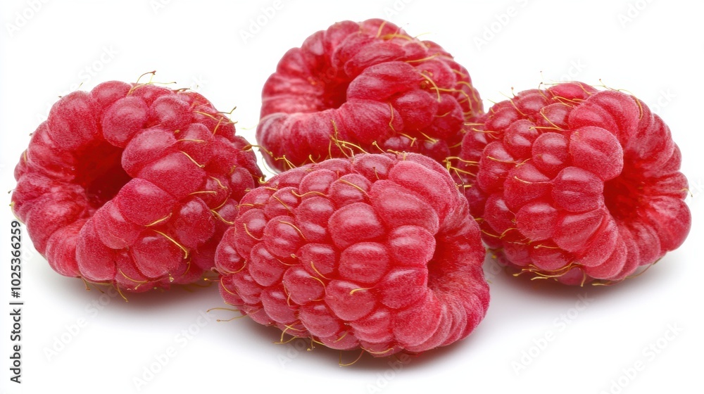 Fresh Raspberries on White Background Fresh Raspberries on White Background