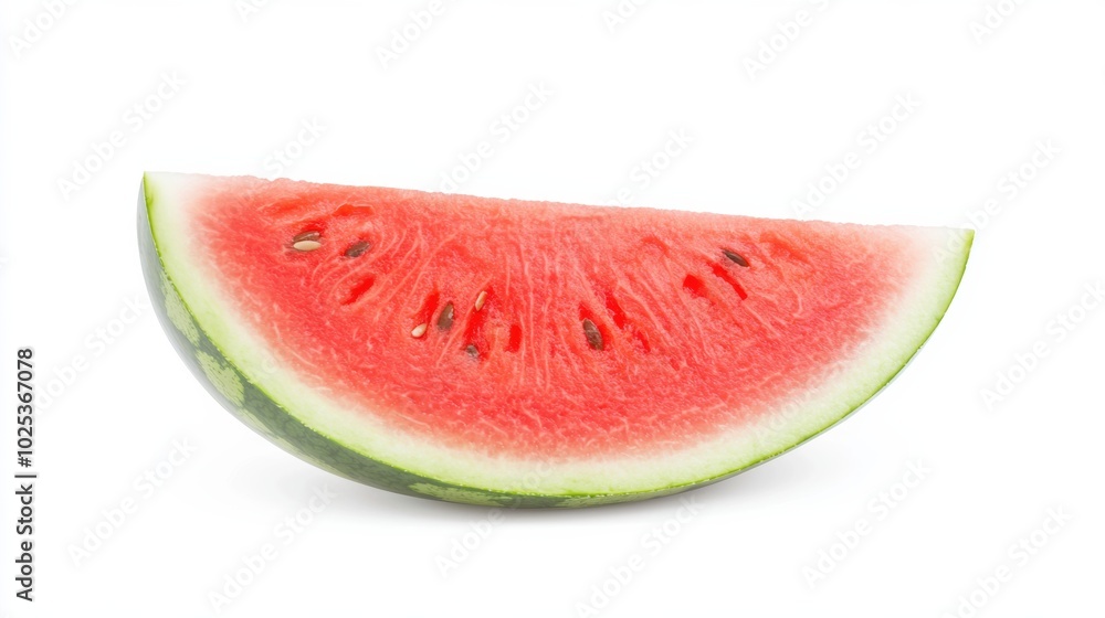 Fresh Watermelon Slice on White Background Fresh Watermelon Slice on White Background
