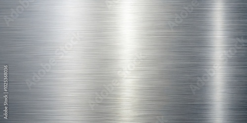 Brushed stainless steel plate with light reflection