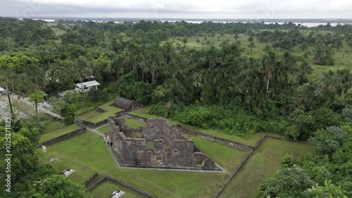 Drone descends on Fort Zeelandia in Guyana photo