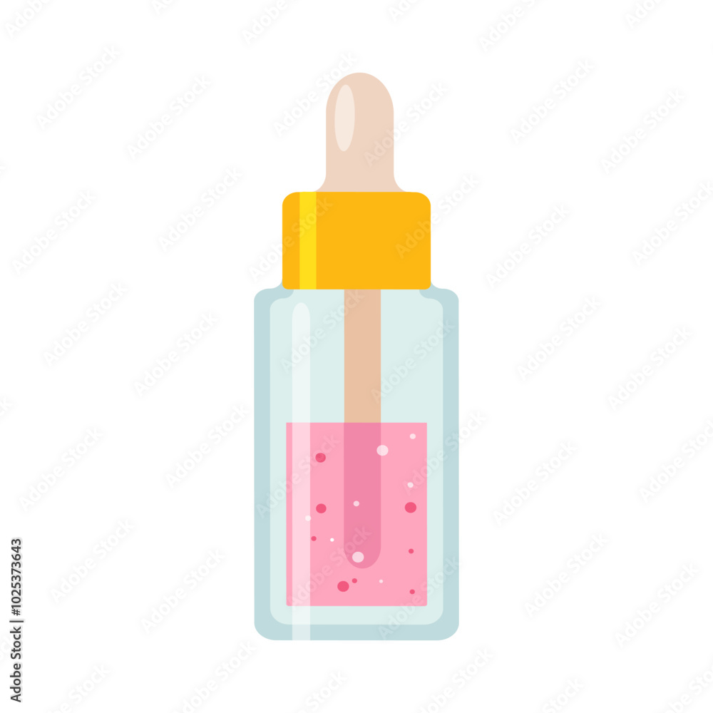 Cartoon vector illustration of cosmetic bottle isolated on white background.