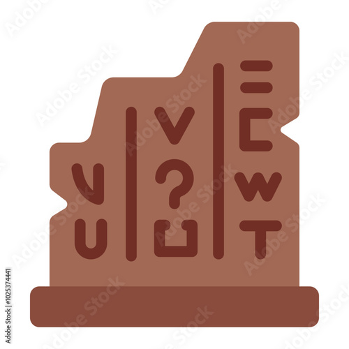 Hieroglyph tablet icon cultureizing ancient Egyptian writing and language.