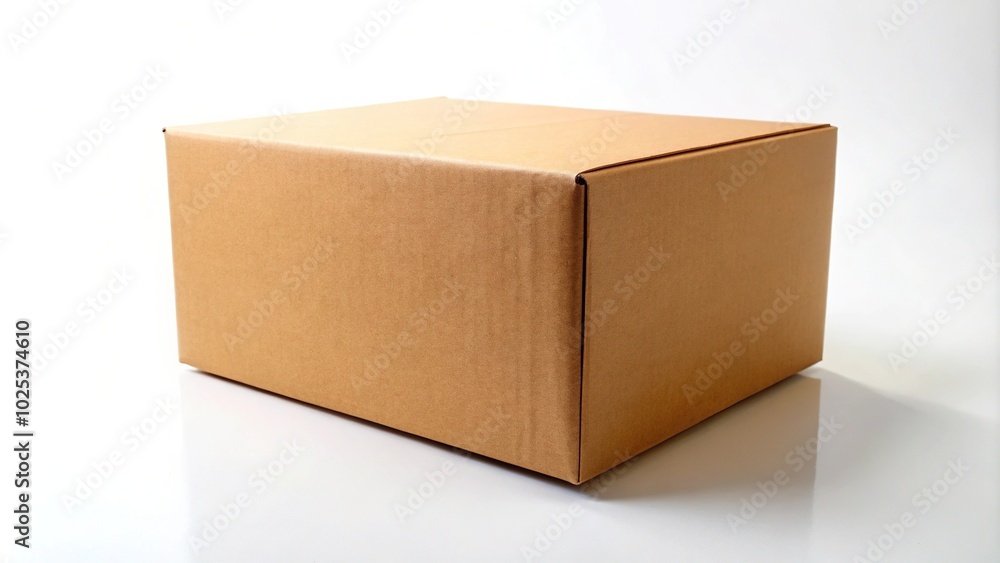 Cardboard box with brown color and white background Cardboard box with brown color and white background