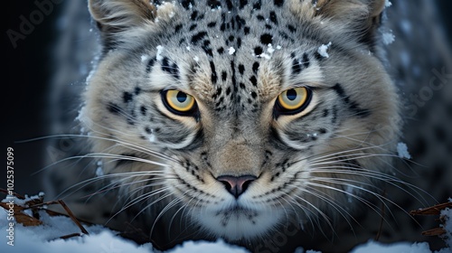 Close-up Portrait of a Snow Leopard