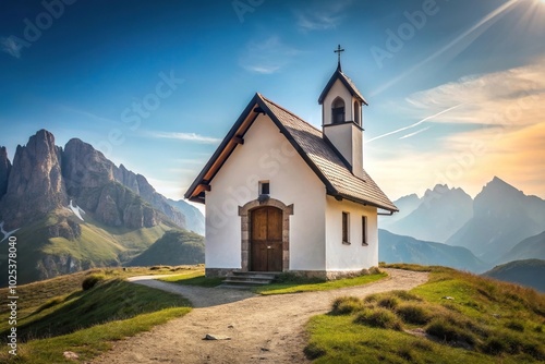 Chapel of St Zyprian in Italian Dolomites Minimalist photo